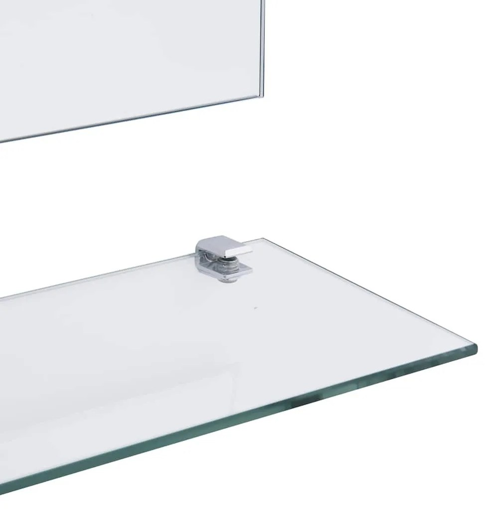 ezüstszínű falitükör 5 polccal 80 x 60 cm