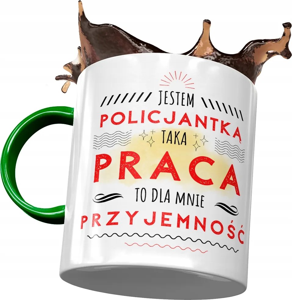 Zöld rendőrnő bögre Nyomtatott rendőrnő vagyok fényképpel