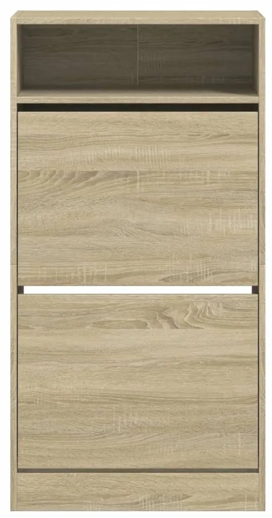 sonoma tölgy színű szerelt fa cipőszekrény 60x34x116 cm