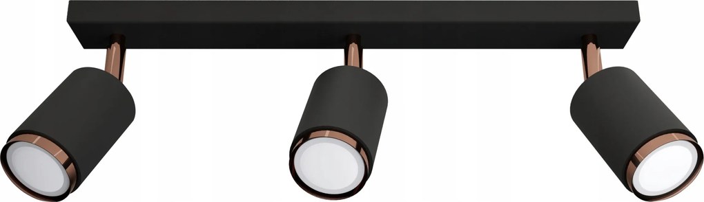 Halogén lámpa fekete-réz Idun díszléc