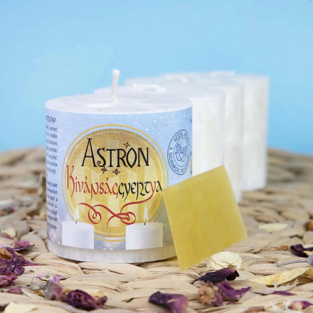 Astron Kívánsággyertya 4x – Henger 5,5 cm - családi csomagolás - fehér (WH1)