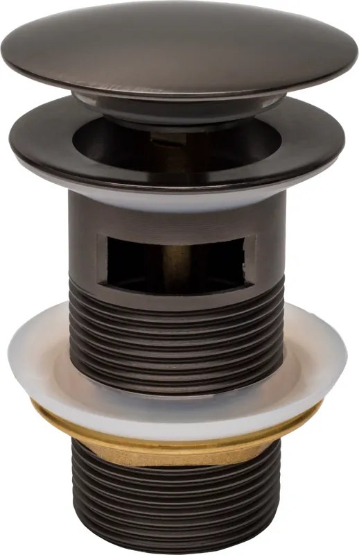 Mexen kerek klikk-klakk kattintós lefolyó, kör alakú, túlfolyóval, grafit - 79920-66