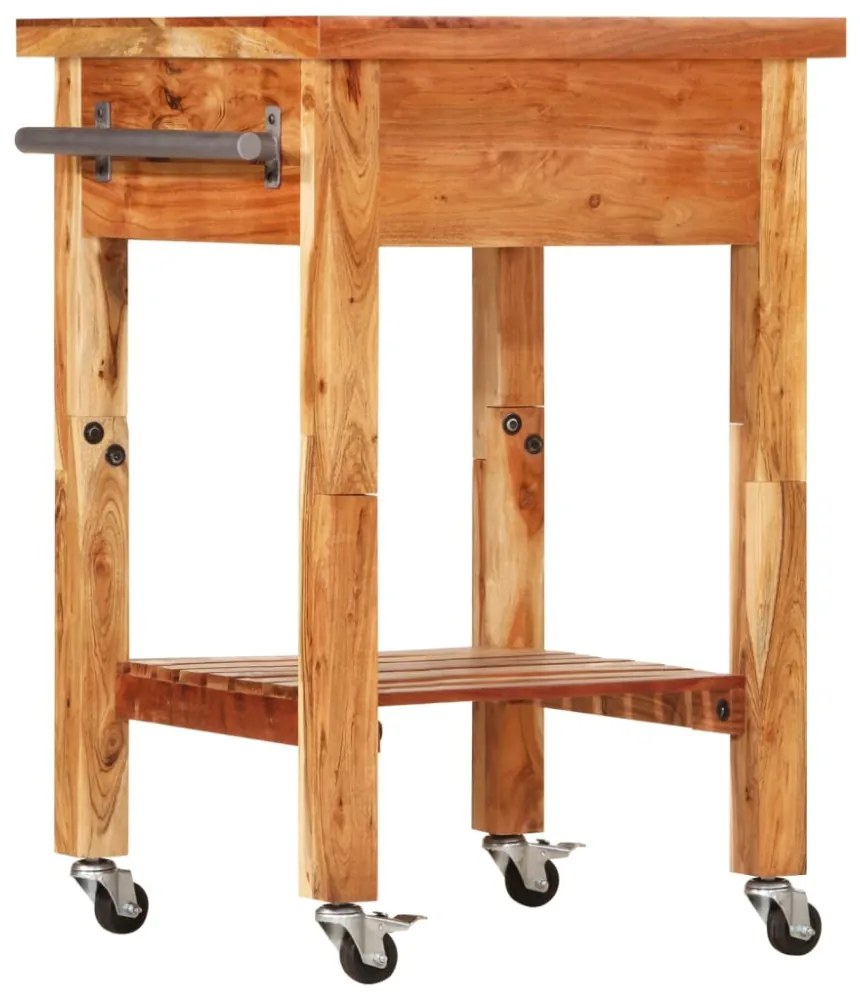 tömör akácfa konyhai kocsi 55 x 55 x 89 cm