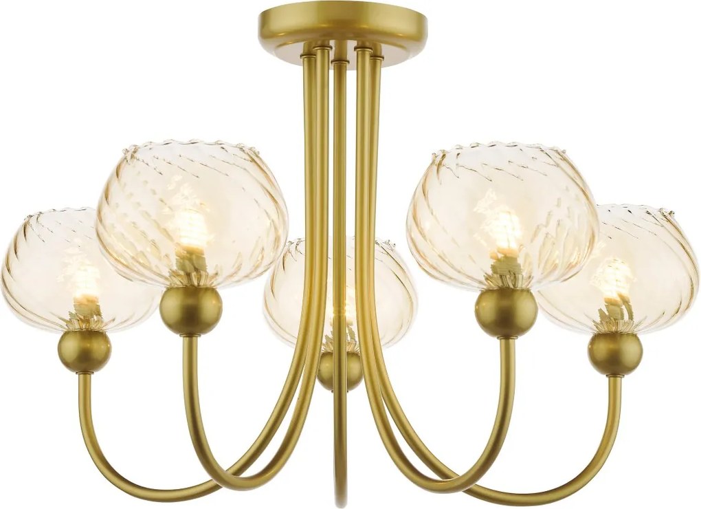Dar Lighting modern mennyezeti lámpa cognac pezsgő arany darcog0535