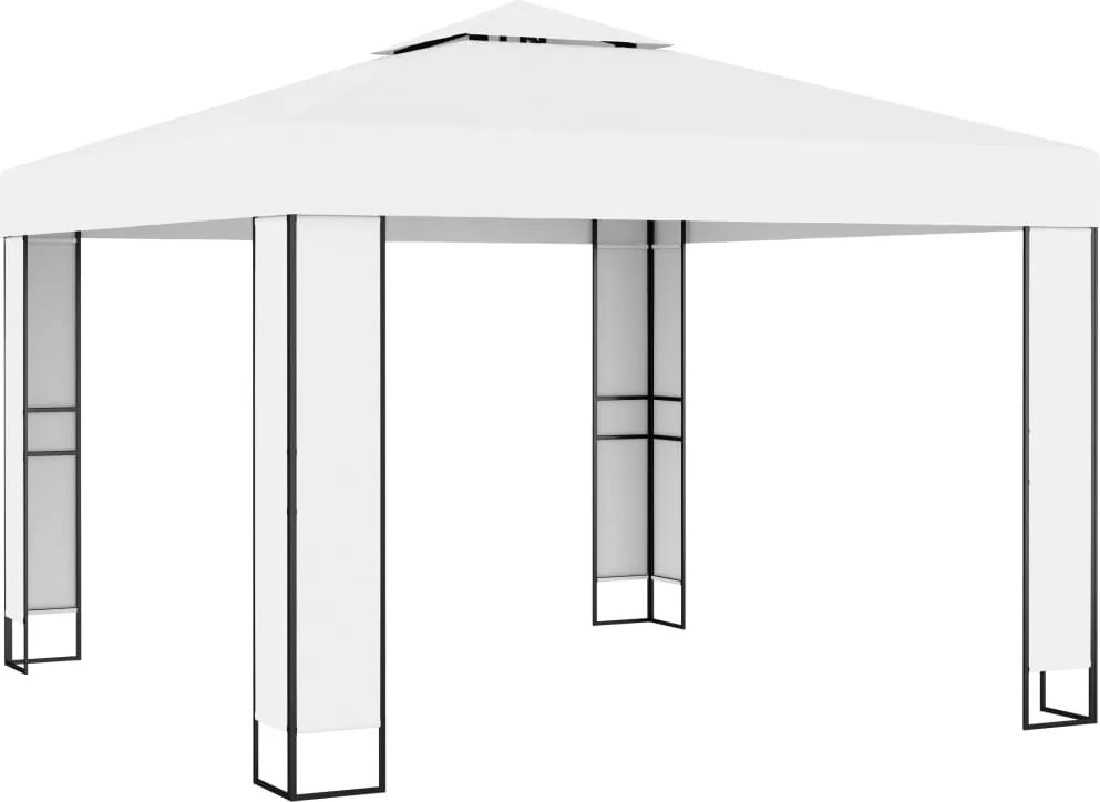 vidaXL fehér dupla tetős pavilon 3 x 3 m