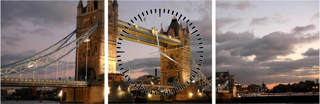 Kép - Tower Bridge éjszaka (órával) (90x30 cm)