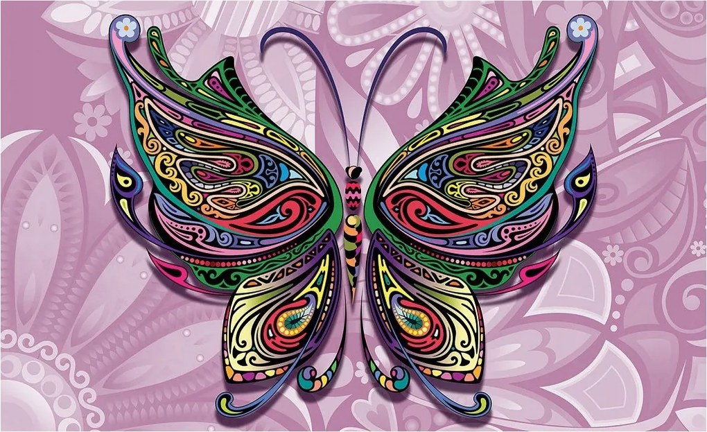 Fotótapéta Pillangó lila álom szimmetria virágok absztrakt 200x140 +ragasztó