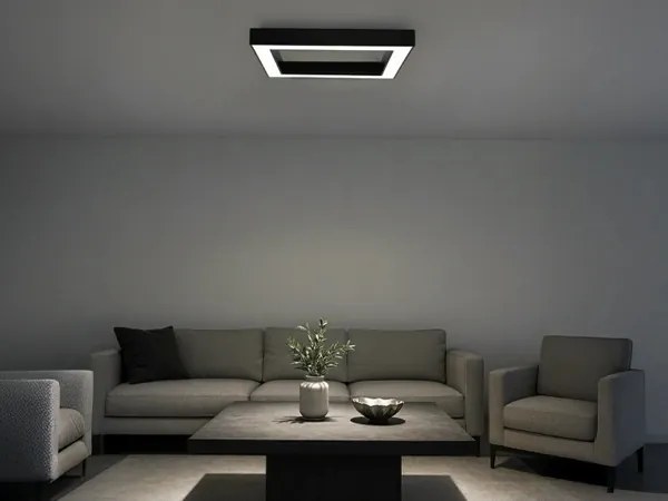 LED mennyezeti lámpatest LED/100W/230V 3000/4000/6500K 80x80 cm fekete