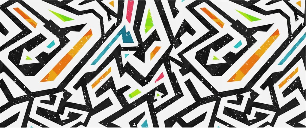 Divatos 3D Fali Tapéta Absztrakt Mozaik 250x104 Ragasztóval