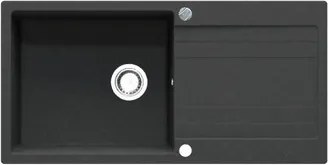 RIVA XL 1B 1D 1000x500 gránit mosogató METÁL FEKETE GRANMASTER