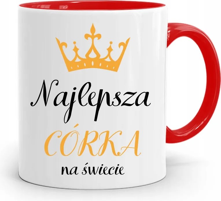 Piros Bögre Ajándék Lányának Legjobb Lánya fényképes nyomtatással