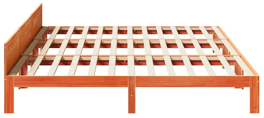 családi ágykeret matrac nélkül viaszbarna 270x200 cm