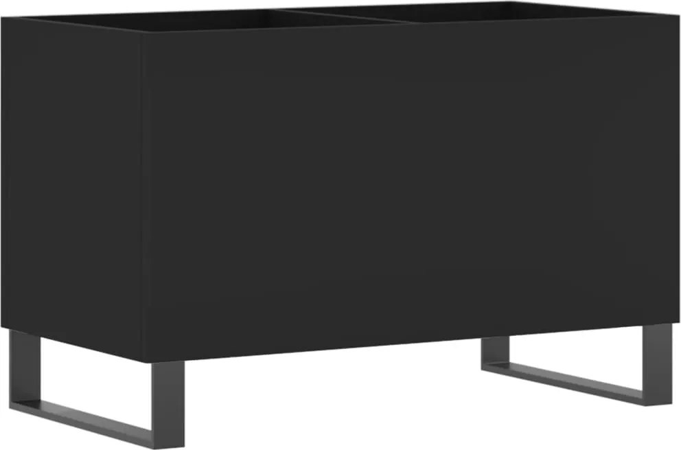 vidaXL fekete szerelt fa hanglemezszekrény 74,5x38x48 cm