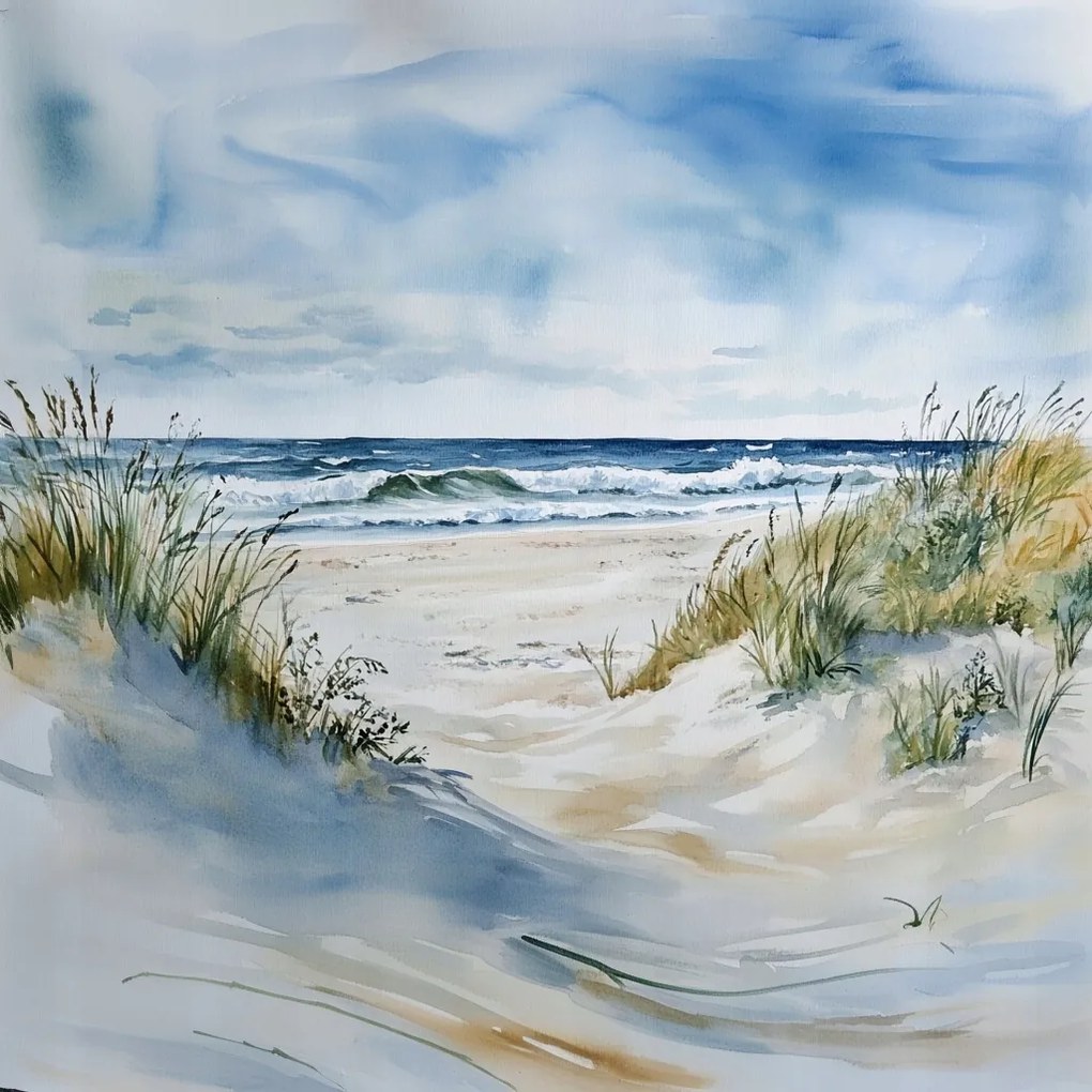 Vászonkép Canvas Tájkép Tengerpart Homok Háborgó Tenger Hullámok 40x40