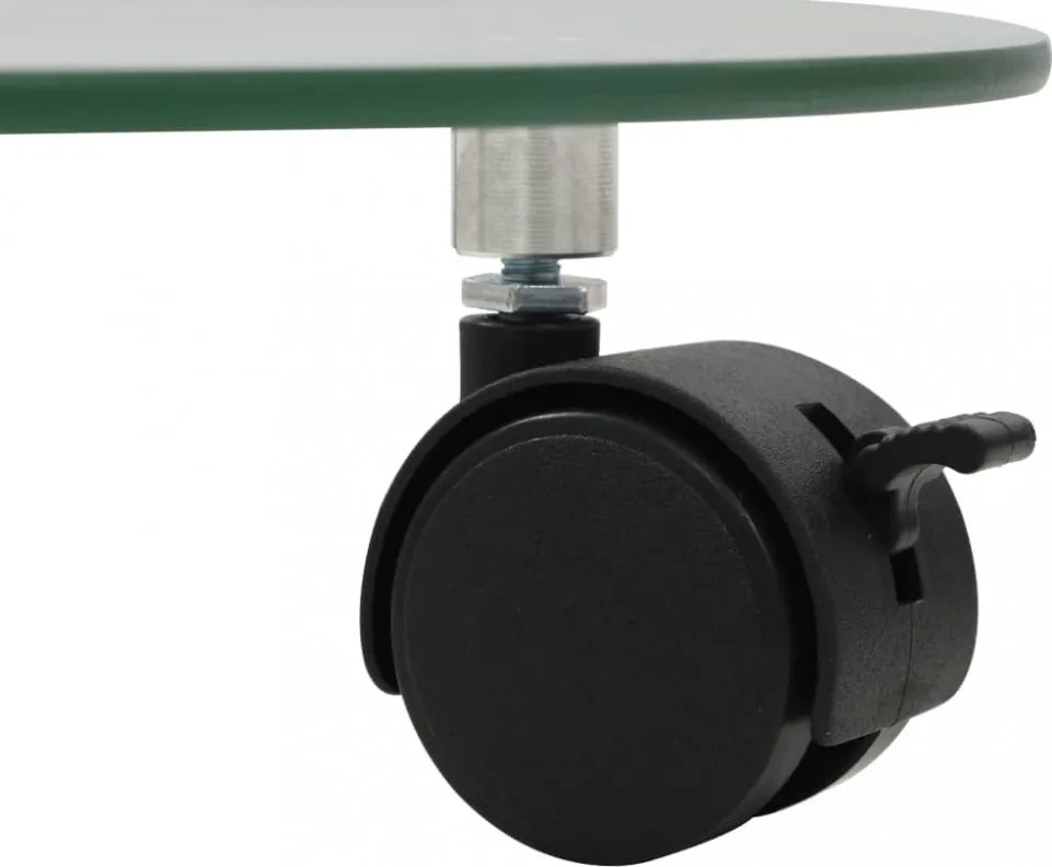 2 db kerek görgős virágalátét edzett üvegből, 28 cm átmérőjű