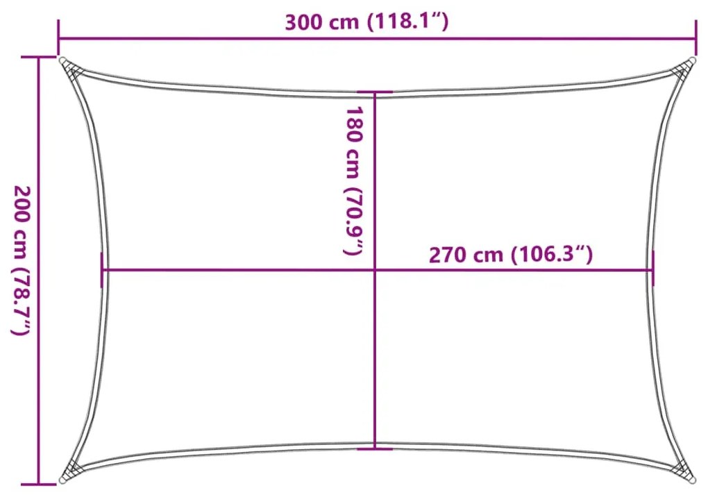 fekete HDPE napvitorla 160 g/m² 2 x 3 m