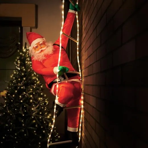 monzana® Mikulás létrán - 120 LED diódával