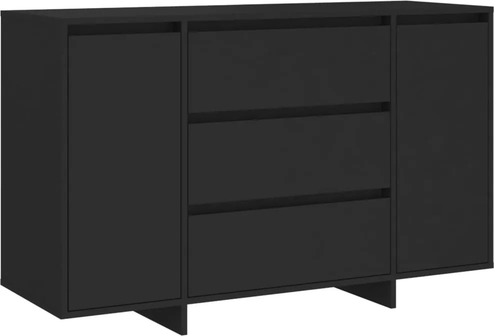 vidaXL fekete szerelt fa tálalószekrény 3 fiókkal 120 x 41 x 75 cm