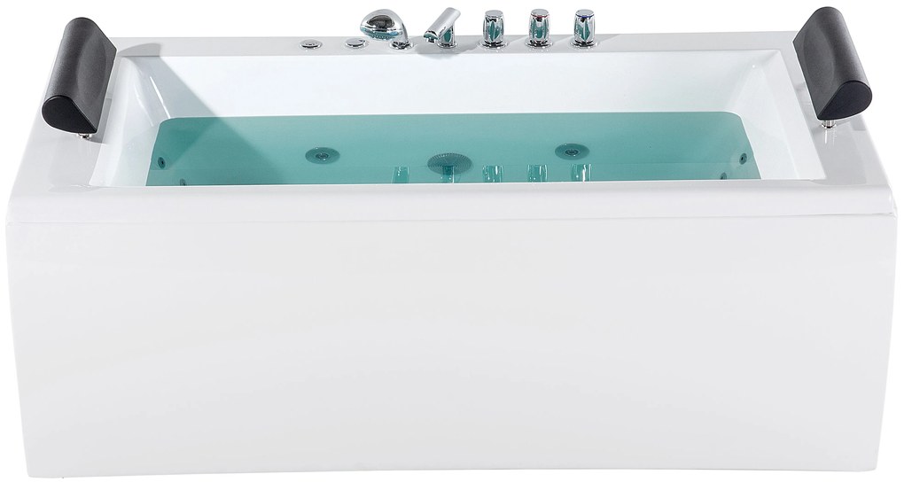 Fehér whirlpool masszázskád LED világítással 172 x 83 cm MONTEGO Beliani