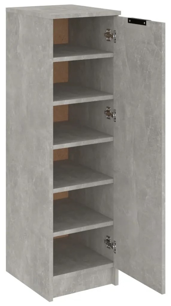 betonszürke szerelt fa cipősszekrény 30 x 35 x 100 cm