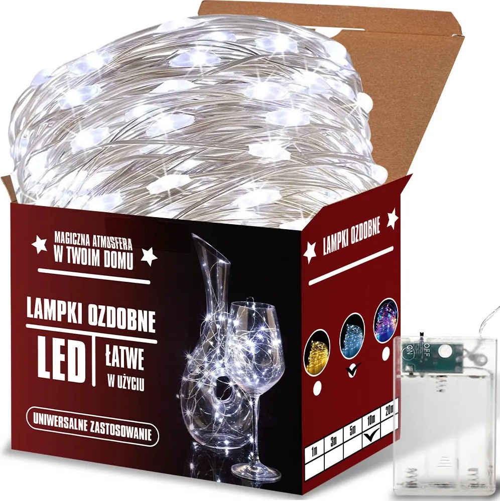 Led-es Fényfüzér Karácsonyfára Karácsonyi Dekorációs Elem 10m