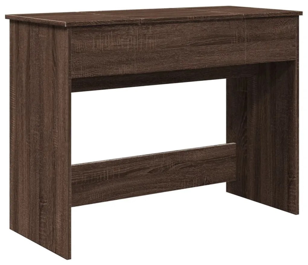 barna tölgy színű fésülködőasztal tükörrel 100x45x76 cm