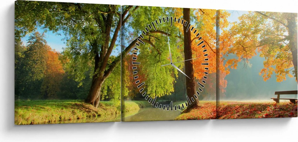 Kép - Nyugodt őszi táj (órával) (90x30 cm)