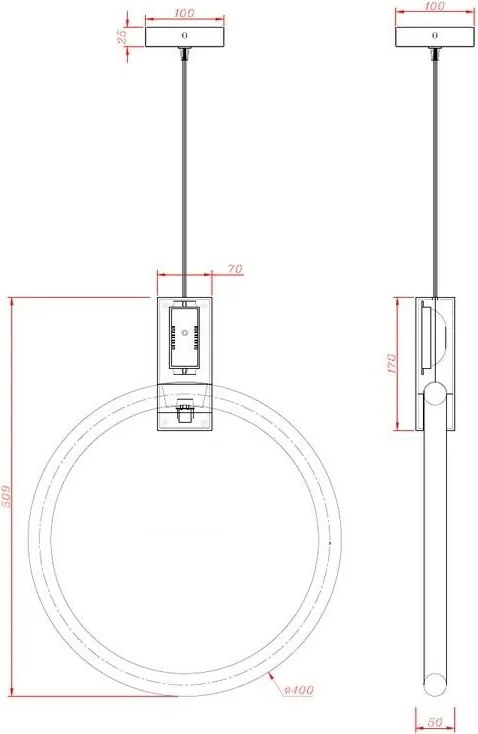 King Home HOPP XCP9149-1-40 Függőlámpa 1x40W/T9 IP20