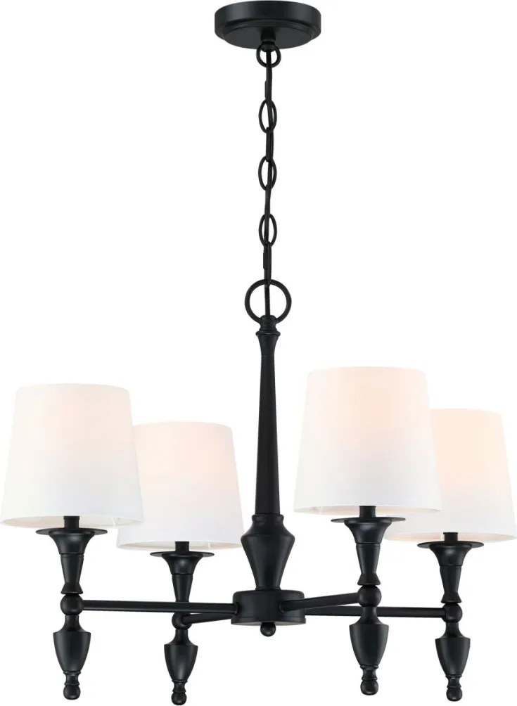 COSMOLIGHT P04166BK-WH AUSTIN Provence Csillár Fekete E27 IP20