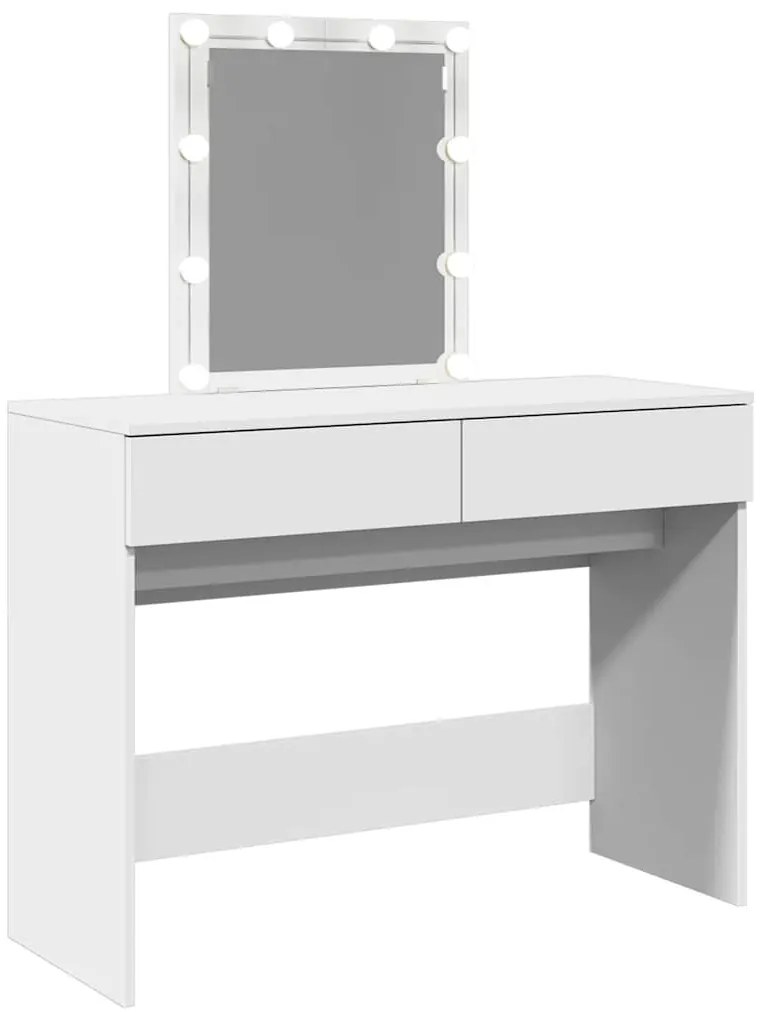 fehér fésülködőasztal LED-del 100 x 40 x 130 cm