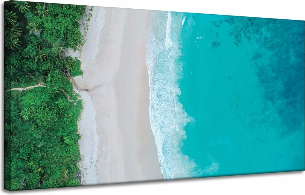 Vászonkép Víz Hullámok Tengerpart Fák Természet 120x60 cm