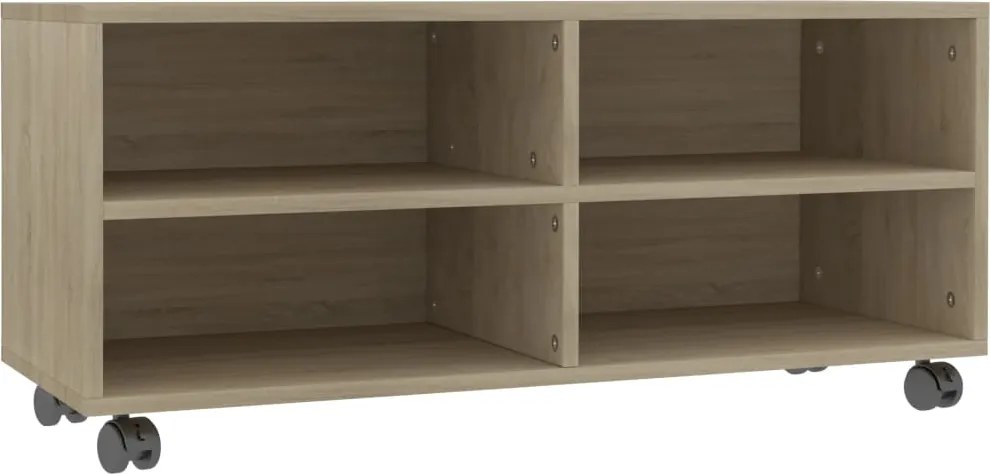 vidaXL sonoma színű szerelt fa TV-szekrény görgőkkel 90 x 35 x 35 cm