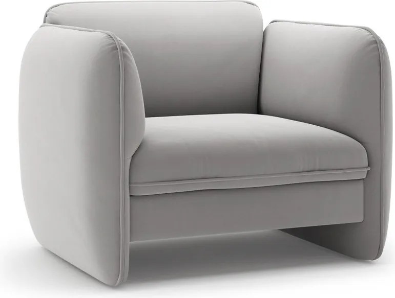 Világosszürke bársony fotel Georgia – Micadoni