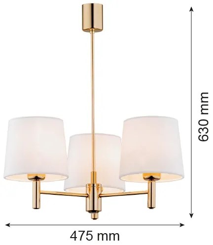 Argon 6110 - Csillár rúdon PONTE 3xE27/15W/230V