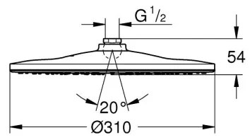 GROHE 26562000 - RAINSHOWER MONO 310 mm zuhanyfej, fényes króm