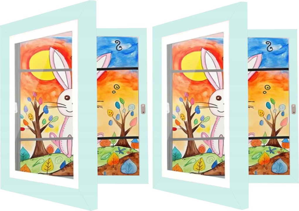 2x Művészi Képkeret A4 gyerekrajzokhoz nyitható képkeret