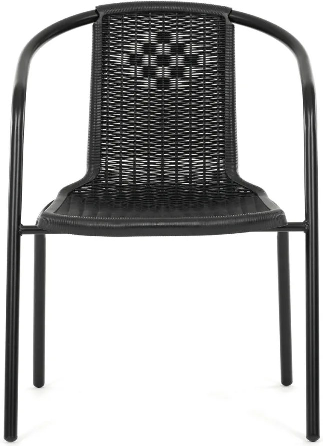 Kerti szék, fém, műanyag, fekete, AZC-H1001 BK
