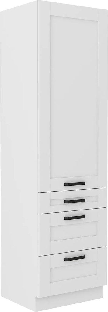 Magas szekrény, fehér, LULA 60 DKS-210 3S 1F
