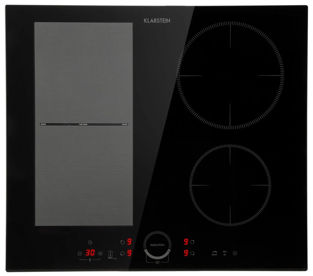 Klarstein Delicatessa 60 Hybrid, beépített indukciós főzőlap, 7000 W, 4 zóna, fekete