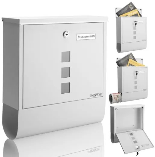 monzana® Postaláda 30,5x8,5x33,5 cm - fehér