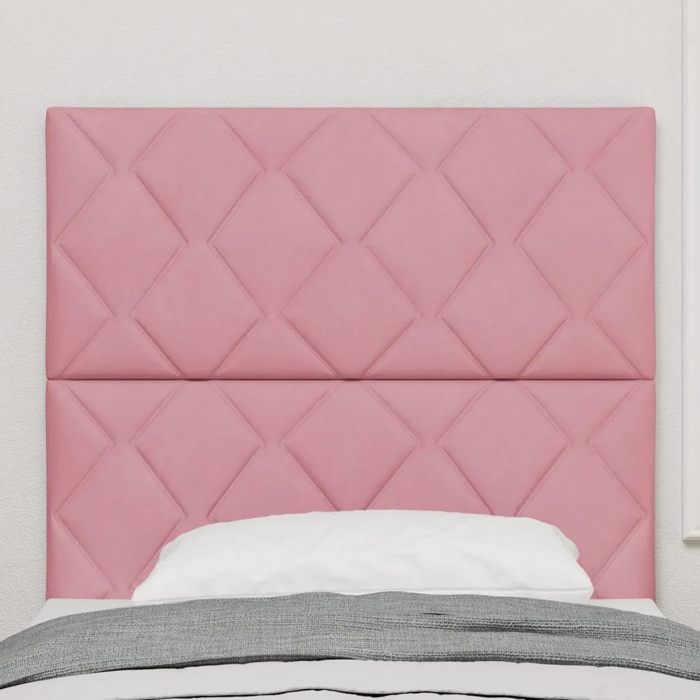 Fejtámla Falra szerelhető Geometrikus Rózsaszín 100 cm Bársony