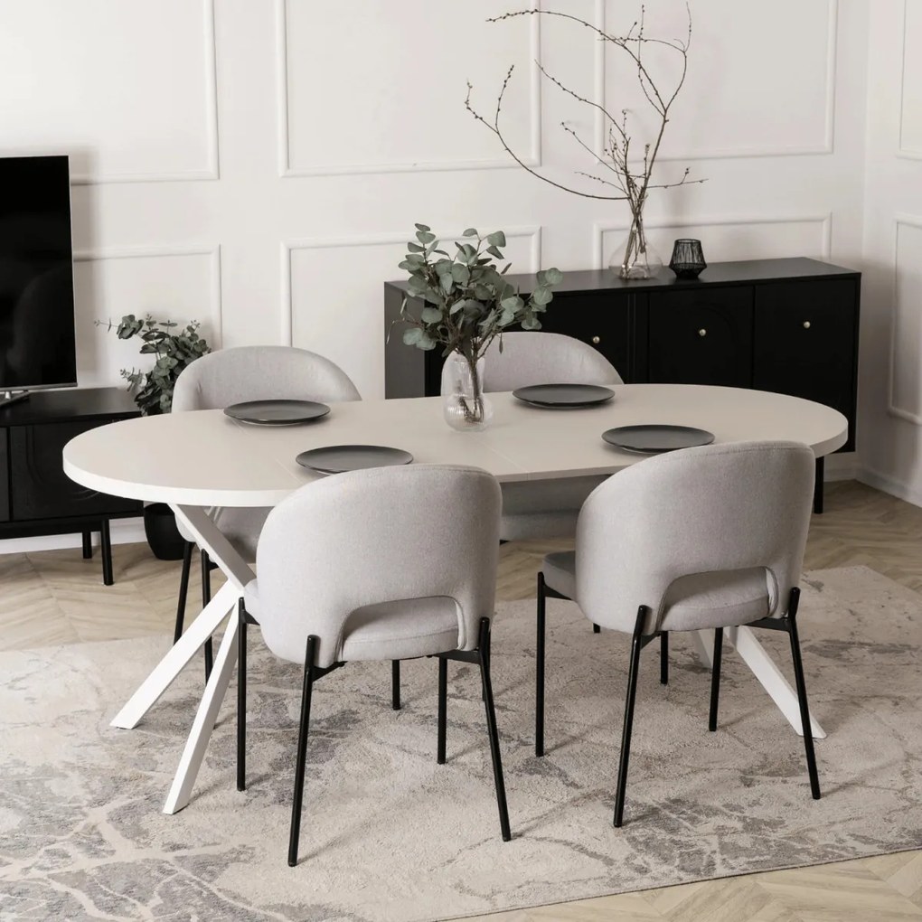 Kihúzható étkezőasztal 90–190 cm méretben, kasmír/fehér színben LUGO