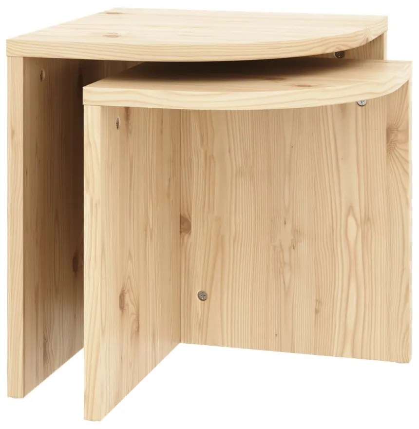 Natúr színű borovi fenyő dohányzóasztal szett 2 db-os Combine – Karup Design