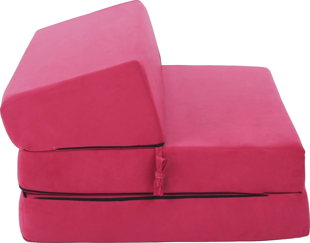 Összecsukható matrac/fotel, 2v1, rózsaszín magenta, VEDIS