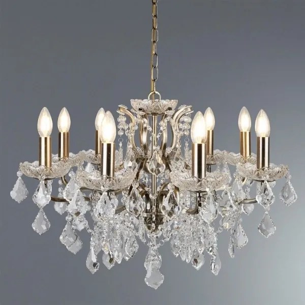 Searchlight 8738-8AB - Kristály csillár láncon PARIS 8xE14/40W/230V