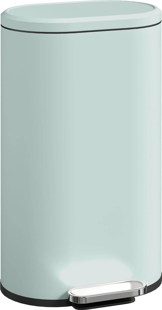 HOMCOM 30 l lábpedálos szemetes, lassan záródó fedél, 90°-ban nyitva maradó funkció, levehető belső vödör, zöld (36,5 x 31 x 61 cm) | Aosom