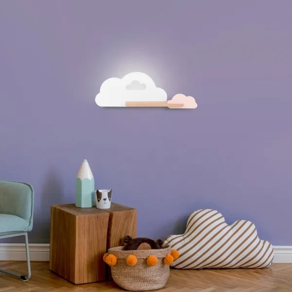 LED gyerekszoba fali lámpa polccal CLOUD LED/5W/230V fehér/rózsaszín