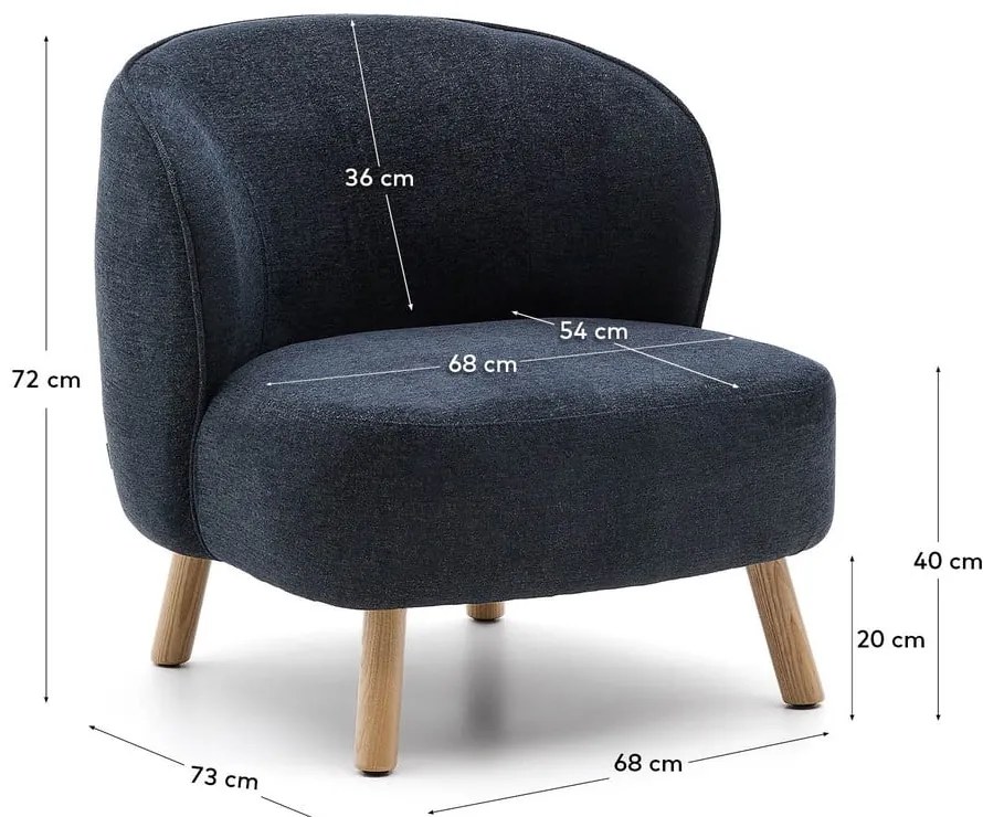 Szürkéskék zsenília fotel Ulit – Kave Home