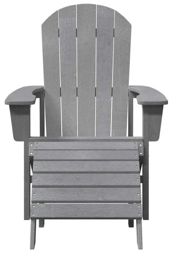 Adirondack Székek Lábpihentőkkel 2 db Világosszürke HDPE