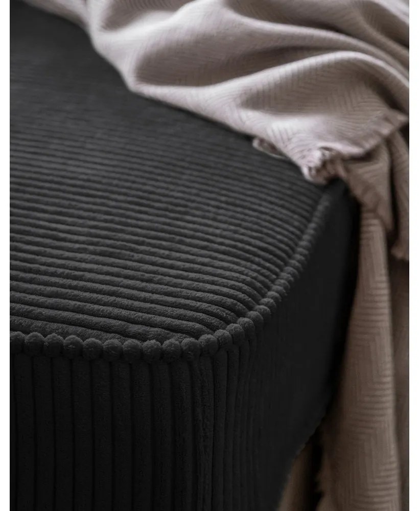Antracitszürke kordbársony heverő (jobb oldali) Chic Charlotte – Miuform